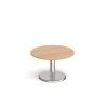 Pisa circular coffee table with round chrome base 800mm beech - PCC800-B