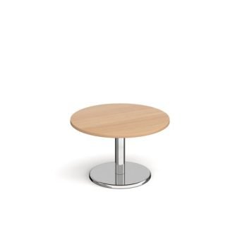 Pisa circular coffee table with round chrome base 800mm beech - PCC800-B