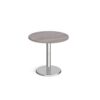 Pisa circular dining table with round chrome base 800mm grey oak - PDC800-GO