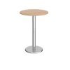 Pisa circular poseur table with round chrome base 800mm beech - PPC800-B