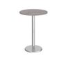 Pisa circular poseur table with round chrome base 800mm grey oak - PPC800-GO