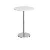 Pisa circular poseur table with round chrome base 800mm white - PPC800-WH