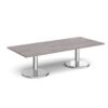 Pisa rectangular coffee table with round chrome bases 1800mm x 800mm grey oak - PCR1800-GO