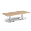 Pisa rectangular coffee table with round chrome bases 1800mm x 800mm kendal oak - PCR1800-KO