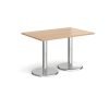 Pisa rectangular dining table with round chrome bases 1200mm x 800mm beech - PDR1200-B