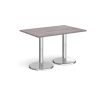 Pisa rectangular dining table with round chrome bases 1200mm x 800mm grey oak - PDR1200-GO