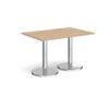 Pisa rectangular dining table with round chrome bases 1200mm x 800mm kendal oak - PDR1200-KO