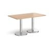 Pisa rectangular dining table with round chrome bases 1400mm x 800mm beech - PDR1400-B
