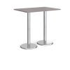 Pisa rectangular poseur table with round chrome bases 1200mm x 800mm grey oak - PPR1200-GO