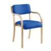 Prague wooden conference chair with double arms blue - PRA50001-B