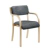 Prague wooden conference chair with double arms charcoal - PRA50001-C