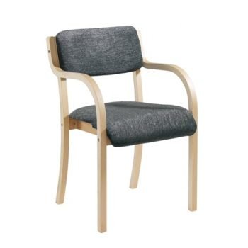 Prague wooden conference chair with double arms charcoal - PRA50001-C
