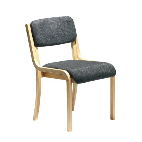 Prague wooden conference chair with no arms charcoal - PRA50002-C