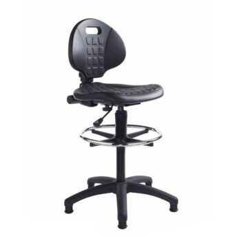 Prema polyurethane industrial operator chair with contoured back support black - PRM300G1