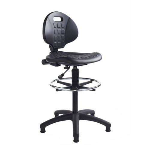 Prema polyurethane industrial operator chair with contoured back support black - PRM300G1