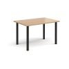 Rectangular black radial leg meeting table 1200mm x 800mm beech - DRL1200-K-B
