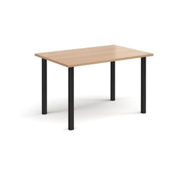 Rectangular black radial leg meeting table 1200mm x 800mm beech - DRL1200-K-B