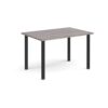 Rectangular black radial leg meeting table 1200mm x 800mm grey oak - DRL1200-K-GO
