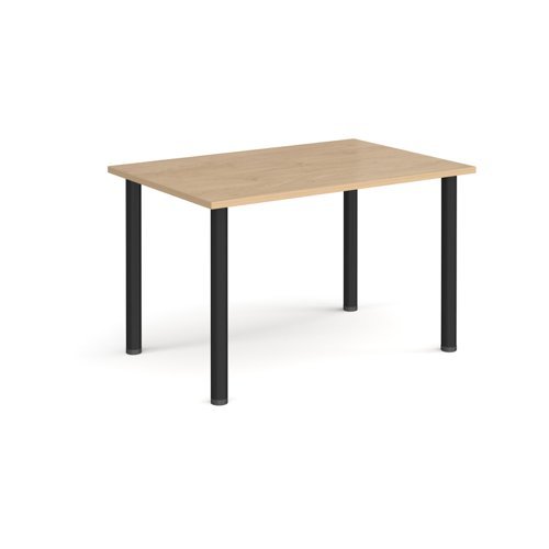 Rectangular black radial leg meeting table 1200mm x 800mm kendal oak - DRL1200-K-KO