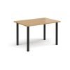 Rectangular black radial leg meeting table 1200mm x 800mm oak - DRL1200-K-O