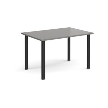Rectangular black radial leg meeting table 1200mm x 800mm onyx grey - DRL1200-K-OG