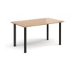 Rectangular black radial leg meeting table 1400mm x 800mm beech - DRL1400-K-B