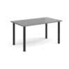 Rectangular black radial leg meeting table 1400mm x 800mm onyx grey - DRL1400-K-OG