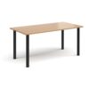 Rectangular black radial leg meeting table 1600mm x 800mm beech - DRL1600-K-B