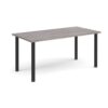 Rectangular black radial leg meeting table 1600mm x 800mm grey oak - DRL1600-K-GO