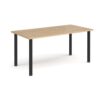 Rectangular black radial leg meeting table 1600mm x 800mm kendal oak - DRL1600-K-KO