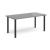 Rectangular black radial leg meeting table 1600mm x 800mm onyx grey - DRL1600-K-OG