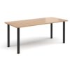 Rectangular black radial leg meeting table 1800mm x 800mm beech - DRL1800-K-B