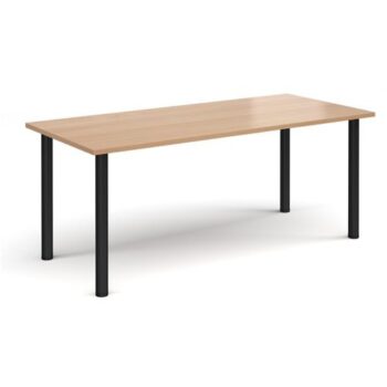 Rectangular black radial leg meeting table 1800mm x 800mm beech - DRL1800-K-B