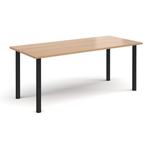 Rectangular black radial leg meeting table 1800mm x 800mm beech - DRL1800-K-B