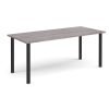 Rectangular black radial leg meeting table 1800mm x 800mm grey oak - DRL1800-K-GO