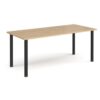 Rectangular black radial leg meeting table 1800mm x 800mm kendal oak - DRL1800-K-KO