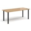 Rectangular black radial leg meeting table 1800mm x 800mm oak - DRL1800-K-O