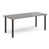 Rectangular black radial leg meeting table 1800mm x 800mm onyx grey - DRL1800-K-OG