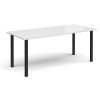 Rectangular black radial leg meeting table 1800mm x 800mm white - DRL1800-K-WH