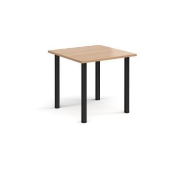 Rectangular black radial leg meeting table 800mm x 800mm beech - DRL800-K-B