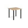 Rectangular black radial leg meeting table 800mm x 800mm kendal oak - DRL800-K-KO