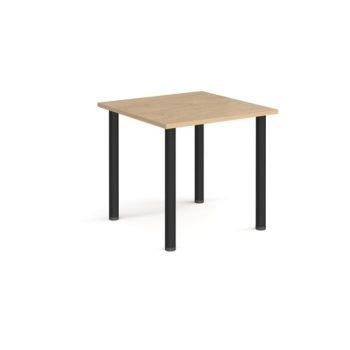 Rectangular black radial leg meeting table 800mm x 800mm kendal oak - DRL800-K-KO