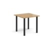 Rectangular black radial leg meeting table 800mm x 800mm oak - DRL800-K-O