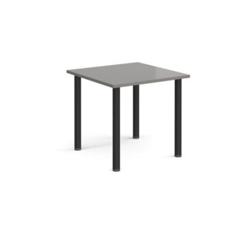 Rectangular black radial leg meeting table 800mm x 800mm onyx grey - DRL800-K-OG