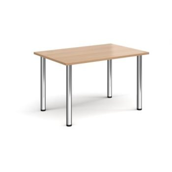 Rectangular chrome radial leg meeting table 1200mm x 800mm beech - DRL1200-C-B