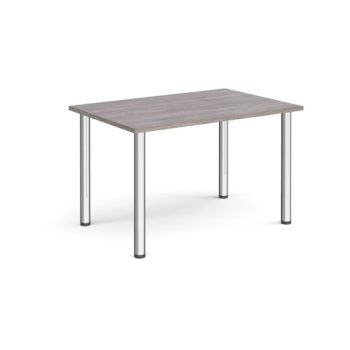 Rectangular chrome radial leg meeting table 1200mm x 800mm grey oak - DRL1200-C-GO