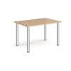 Rectangular chrome radial leg meeting table 1200mm x 800mm kendal oak - DRL1200-C-KO