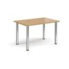 Rectangular chrome radial leg meeting table 1200mm x 800mm oak - DRL1200-C-O
