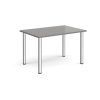 Rectangular chrome radial leg meeting table 1200mm x 800mm onyx grey - DRL1200-C-OG