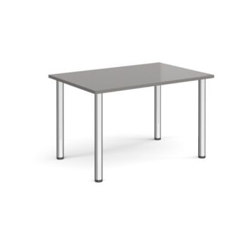 Rectangular chrome radial leg meeting table 1200mm x 800mm onyx grey - DRL1200-C-OG